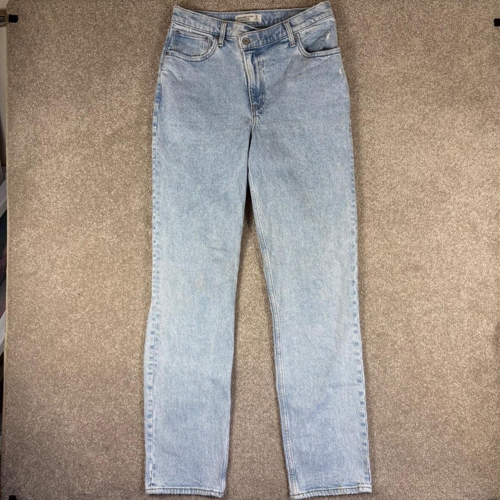 Abercrombie & Fitch 90s Straight Ultra High Rise Jeans Light Wash Blue 29 8XL